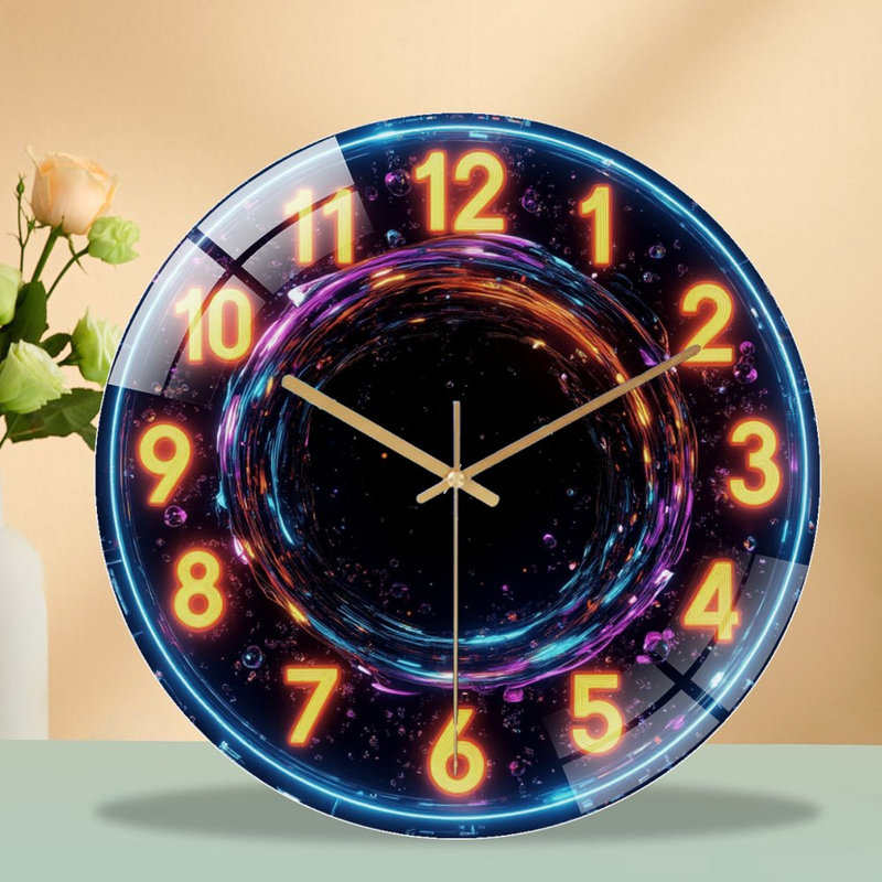 Horloge murale en verre Neon