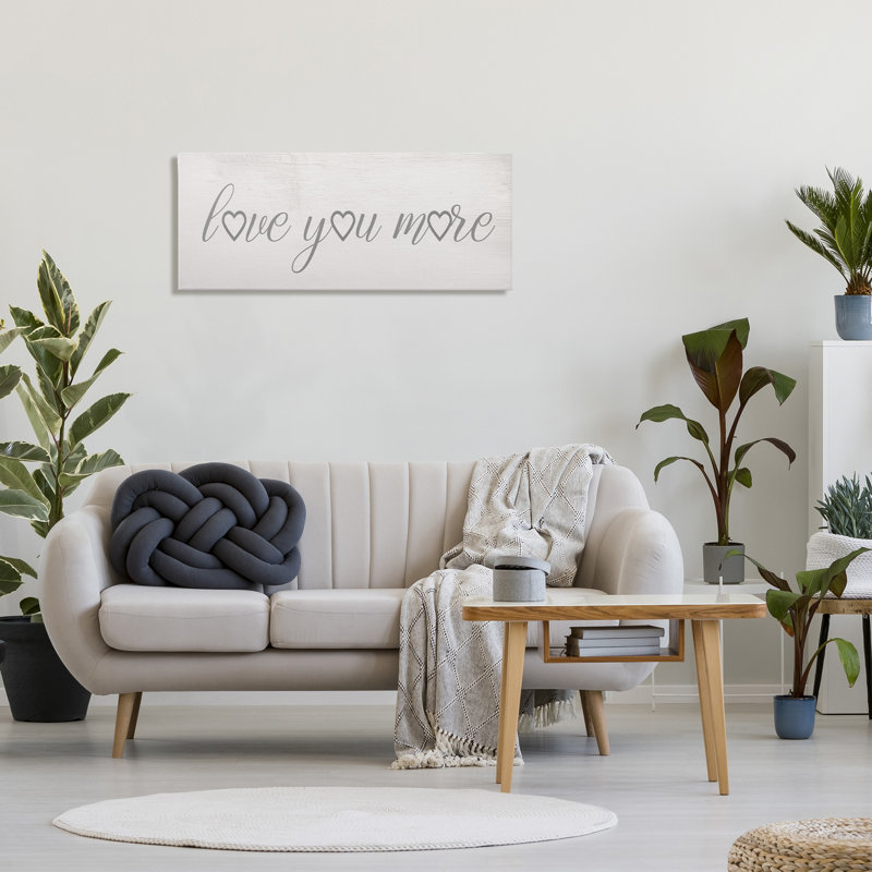 Love You More White and Gray Wooden Wall Art