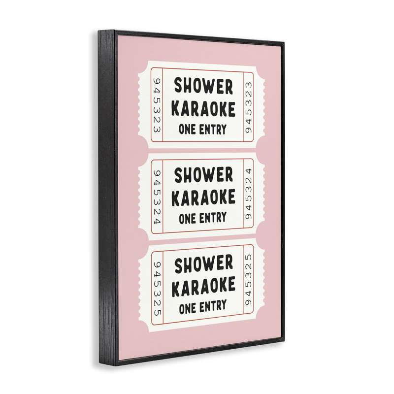 «Pink Shower Karaoke billets», estampe numérique giclée, H 18 po x l 12 po, Giclée encadrée noir minuit