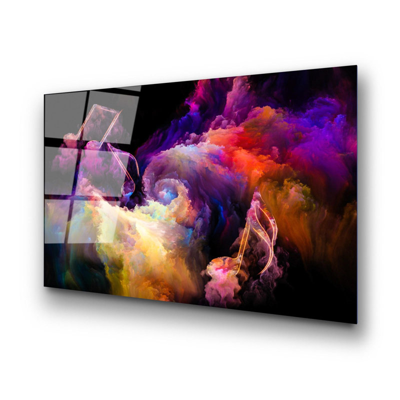 Superbe peinture murale en verre trempé 27,6 po x 39,4 po | 100% verre trempé, épaisseur: 0,16 pouce | Décoration élégante pour le salon ou le bureau, durable et facile à nettoyer, idée de cadeau parfaite