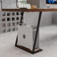 Bureaux rectangulaires en bois massif brun clair + bureaux en fer-107978741-107978739