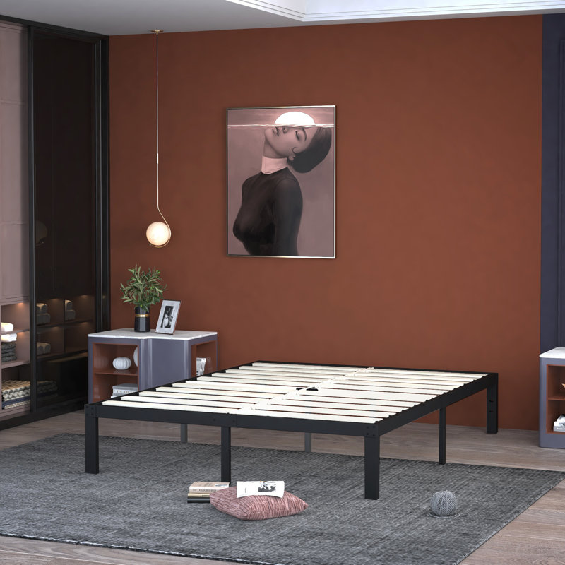 Haleem 14" Steel Platform Bed, Full