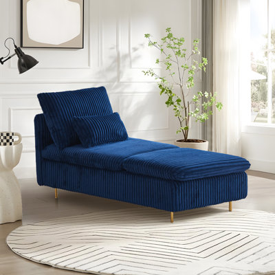  Méridienne 63 po en velours côtelé 63 po, mobilier de style Mid-Century moderne, canapé-lit pour salon, appartement