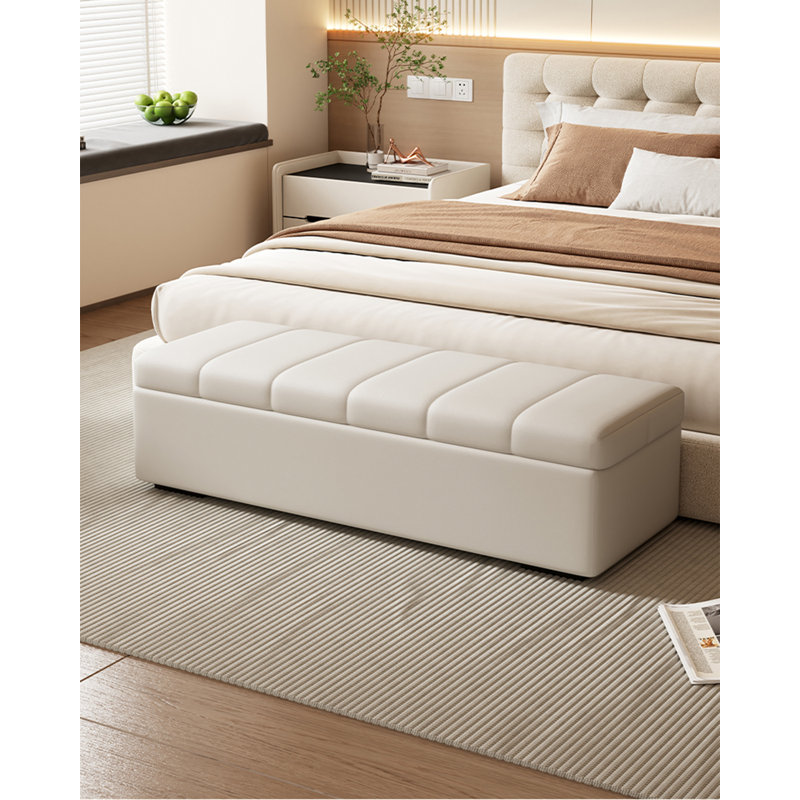 Repose-pieds rectangulaire avec rangement de couleur vive