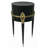 Art Nouveau Black Metal Planter with Satin Brass Lily Detail