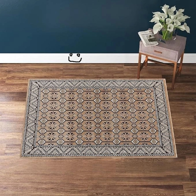 Oriental Flokati Area Rug, Beige, Rectangle 80 x 150 cm