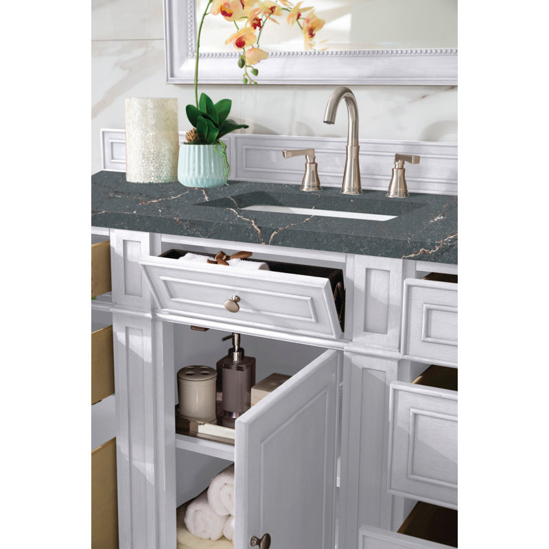 Bristol 60'' W Single Vanity, Bright White, Parisien Bleu, 8" Widespread