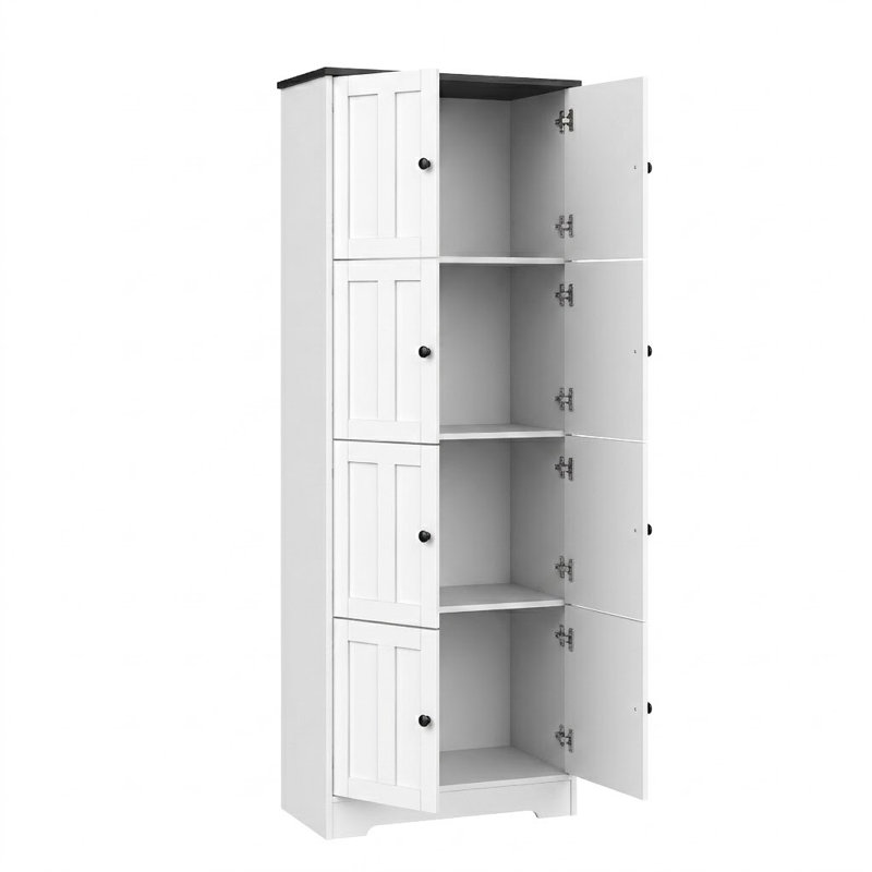 Armoire de rangement simple en bois manufacturé Denoncourt (H 72,41 po x l 24,01 po x P 12,81 po), Blanc