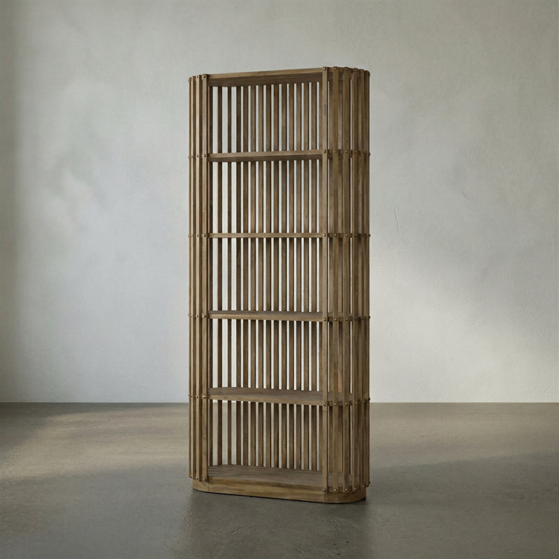 Opal Solid Wood Etagere Bookcase