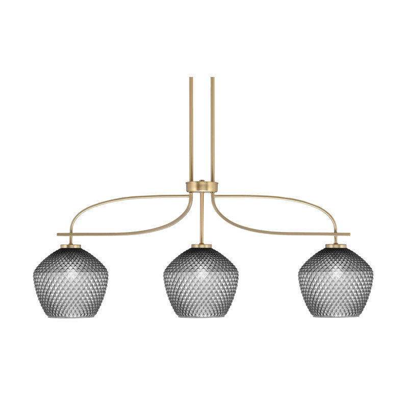 Luminaire suspendu pour îlot de cuisine 3 lumières Warsame