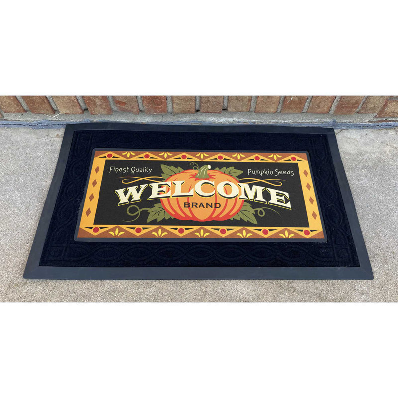 Doormat Insert Welcome Pumpkin 22x10