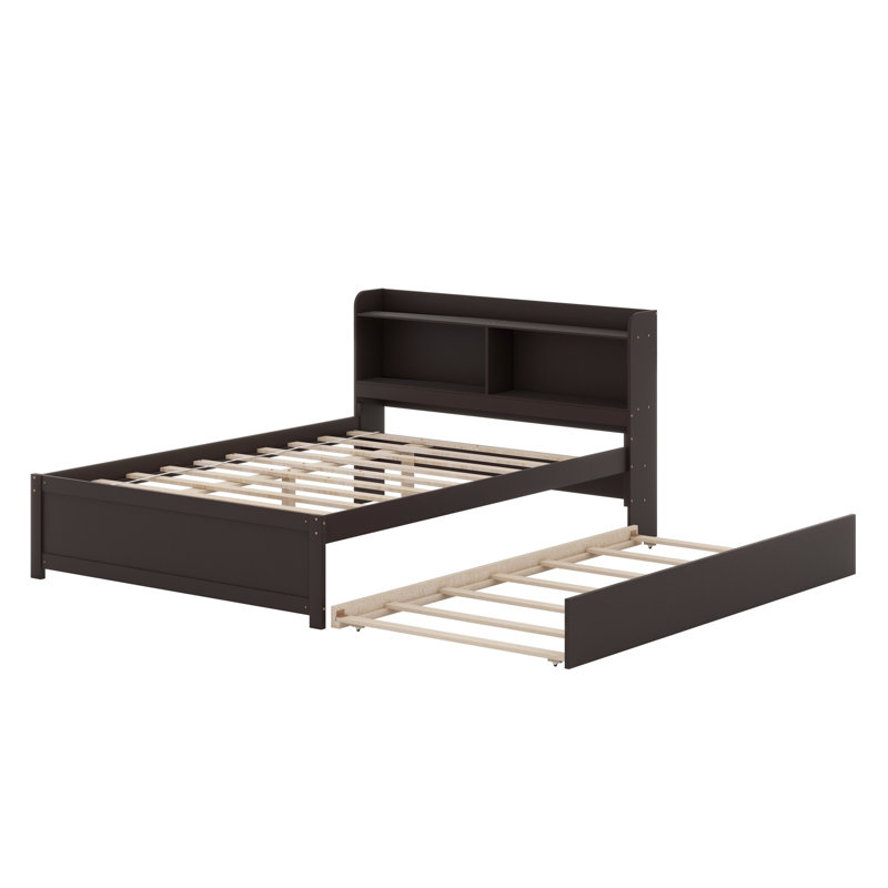 Bed With Trundle,Bookcase, Espresso