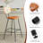 Upholstered Faux Leather Counter Stool with Iron Frame-96003278