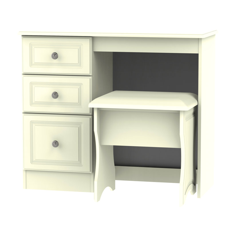 Fully Assembled Meansville Dressing Table Set, Cream