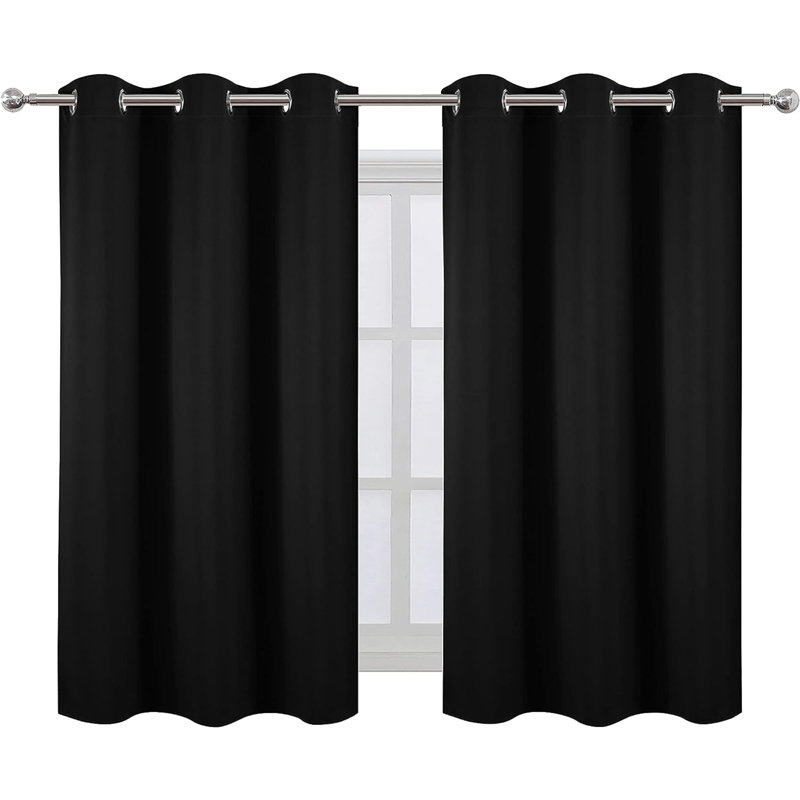 Paire de rideaux obscurcissant en polyester, L 38 po x L 54 po, Noir
