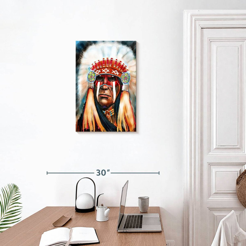 Lelar Native Indian Chief, 24" H x 16" W
