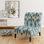 Motif géométrique à chevrons harmonisés - Fauteuil d'appoint et fauteuil rembourrés