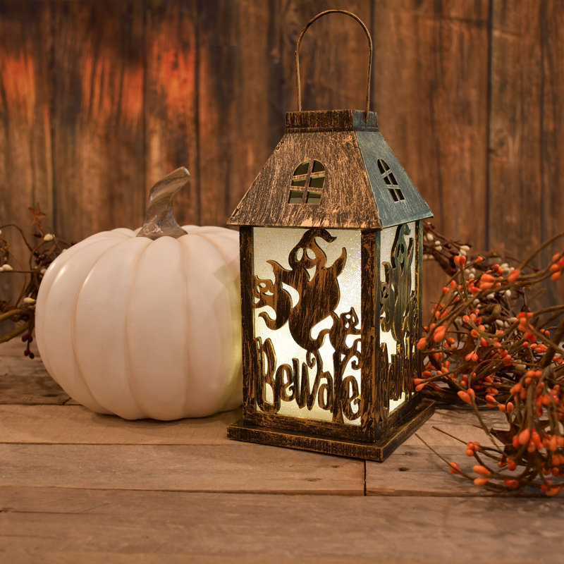 Lanterne d'Halloween avec lumières DEL à piles