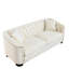 Velours moderne pour 3 sièges, avec dossiers, garniture cloutée et coussins moelleux de couleur beige-705927063-705927061-705927058