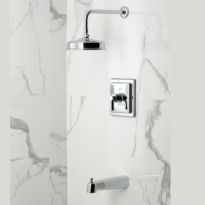 Kingston Brass Nuvofusion Single-Handle Pressure Balanced Tub And Shower Faucet, Polished Chrome