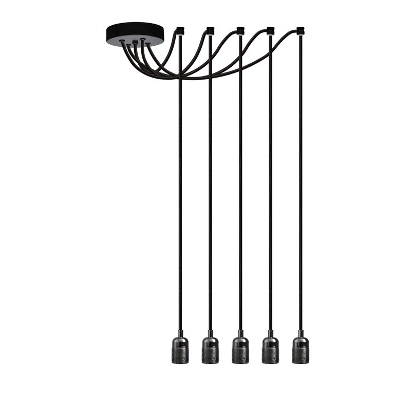 Rona 5 - Light Bulb Pendant, Nickel, 357cm H x 7cm W x 4cm D