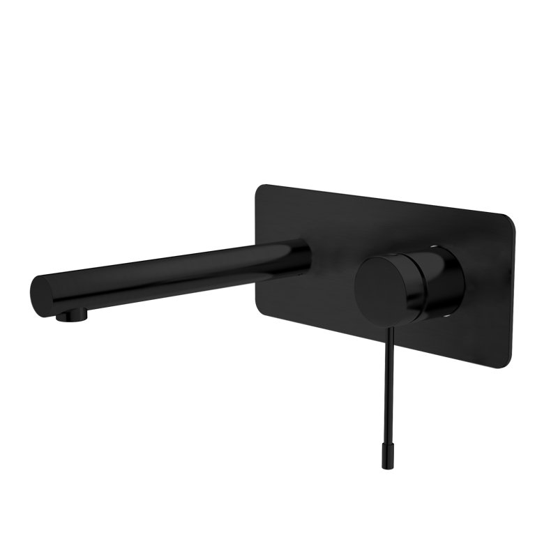 Robinet de salle de bain mural, Noir mat