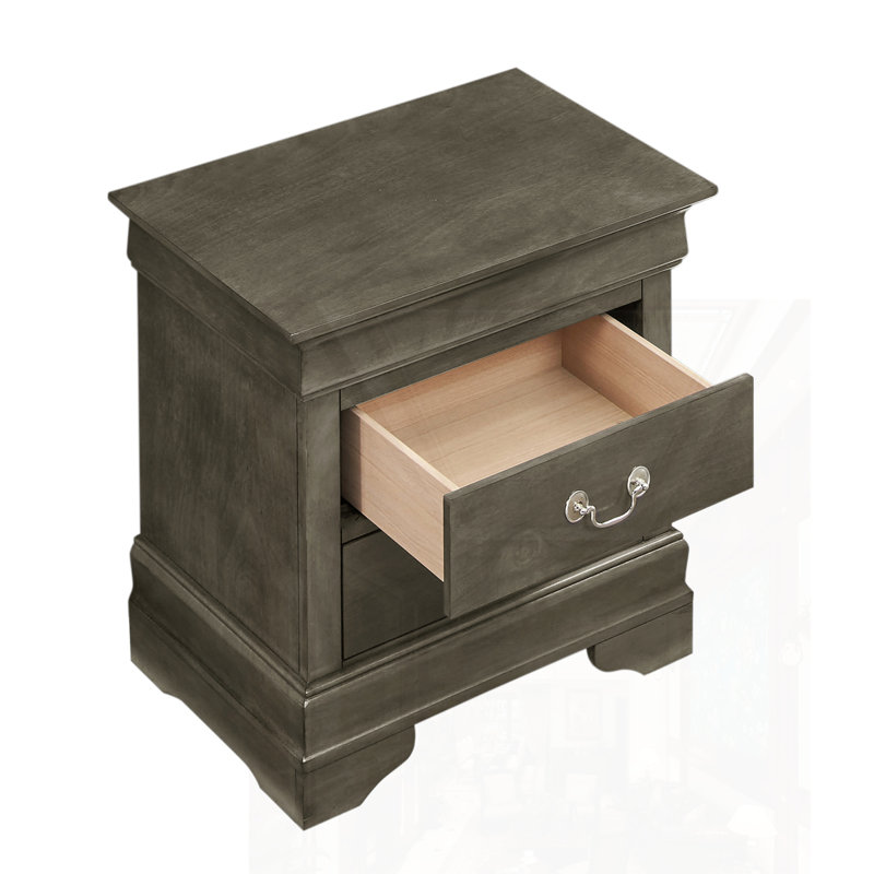 Table de chevet traditionnelle grise élégante, Gris