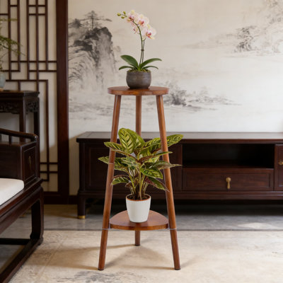 Support à plante convertible en bois à 2 niveaux pour plantes d'intérieur, tablette polyvalente pour le salon, le bureau, le balcon ou le patio