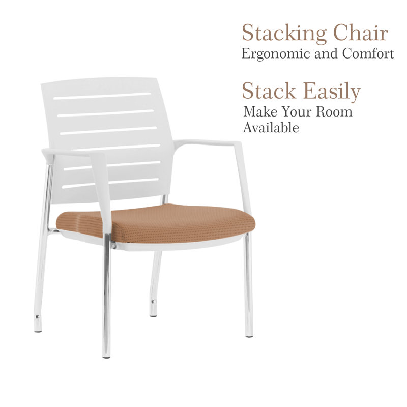 Chaise de salle d'attente empilable Naidus, Beige, Coulisses