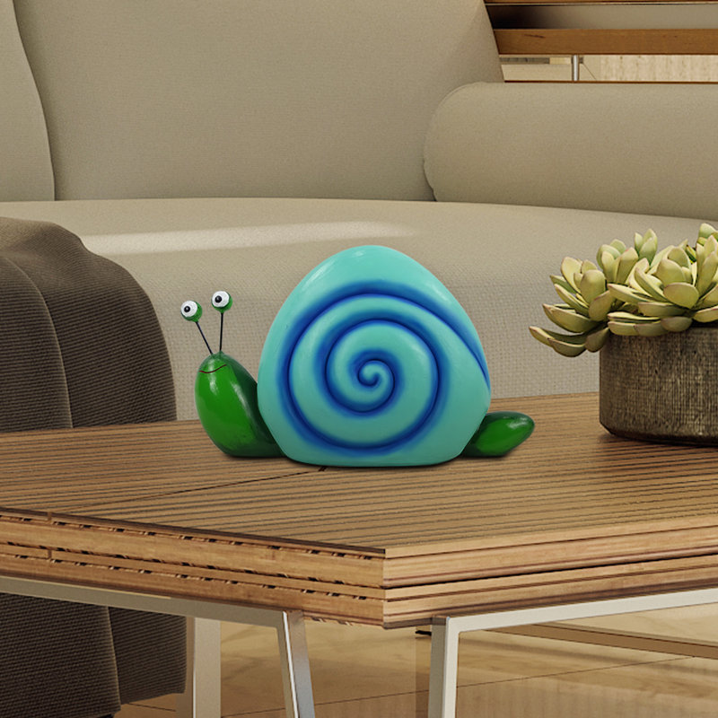 7"H Polyresin Swirl Snail Statuary Décor for Garden, Patio & Lawn