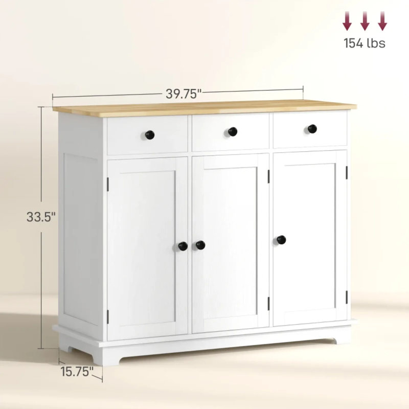 Armoires de garde-manger spacieuses, en bois d'ingénierie, de style rustique pour le rangement de la cuisine