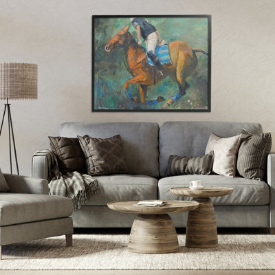 Polo Rider in Dynamic Motion Framed Giclee, design by Jadei Graphics