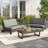 Polett Outdoor Conversation Set Solid Wood Group With Two Loveseats And Coffee Table-1473117650-1473117649