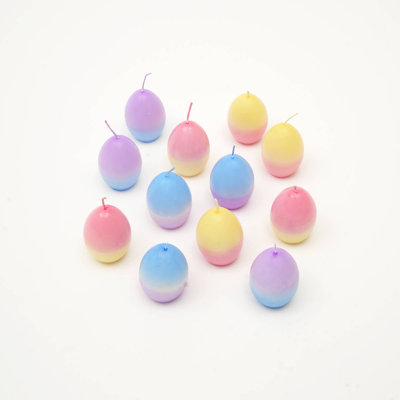 Boîte de 12 bougies de Pâques multicolores