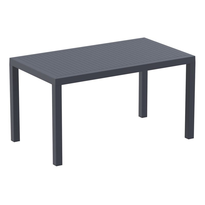 6 - Person Patio Dining Set with Rectangular Table, Dark Gray