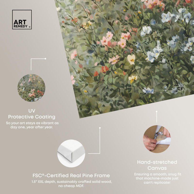 Impression sur toile «Intricate Blossoms» par Art Remedy, H 45 po x l 36 po, Toile tendue avec châssis