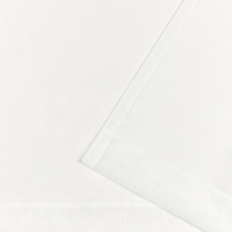Natural Sheer Ring Top Curtain Panels with Rope Accents, 54"x108", Set of 2