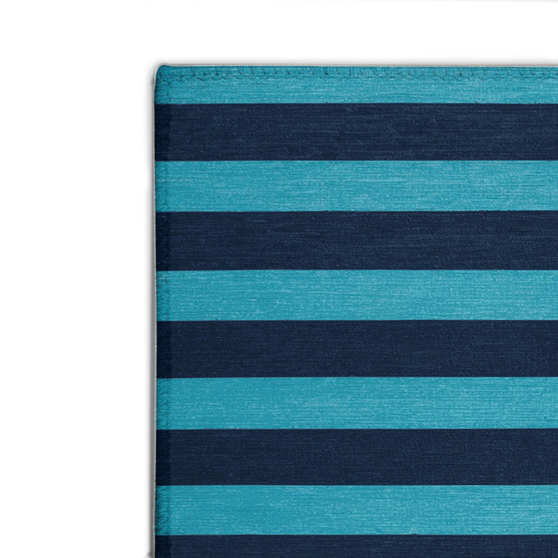 Tapis intérieur / extérieur bleu HorizontalStripes, Rectangulaire 2 pi x 3 pi