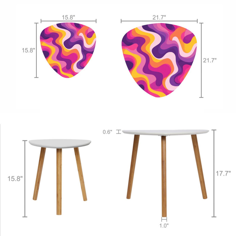 Ensemble de 2 tables gigognes Triangle Nest