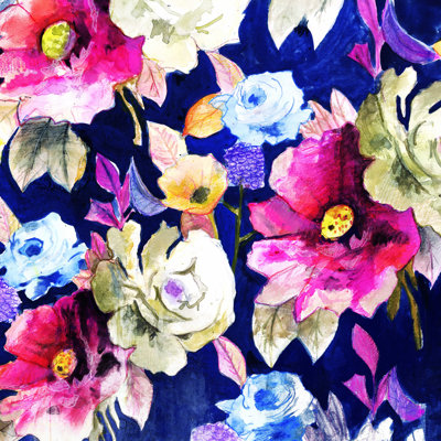 " Water Gauche Flowers " Painting Print