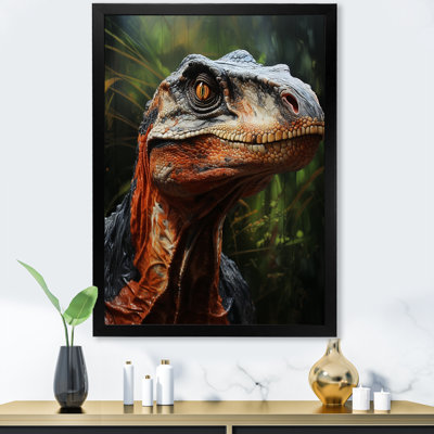 Velociraptor dans la jungle III - dinosaure, art mural