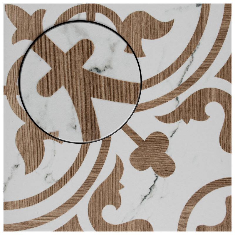 Llama Arte Loire 10" x 10" Porcelain Patterned Wall & Floor Tile, Noce