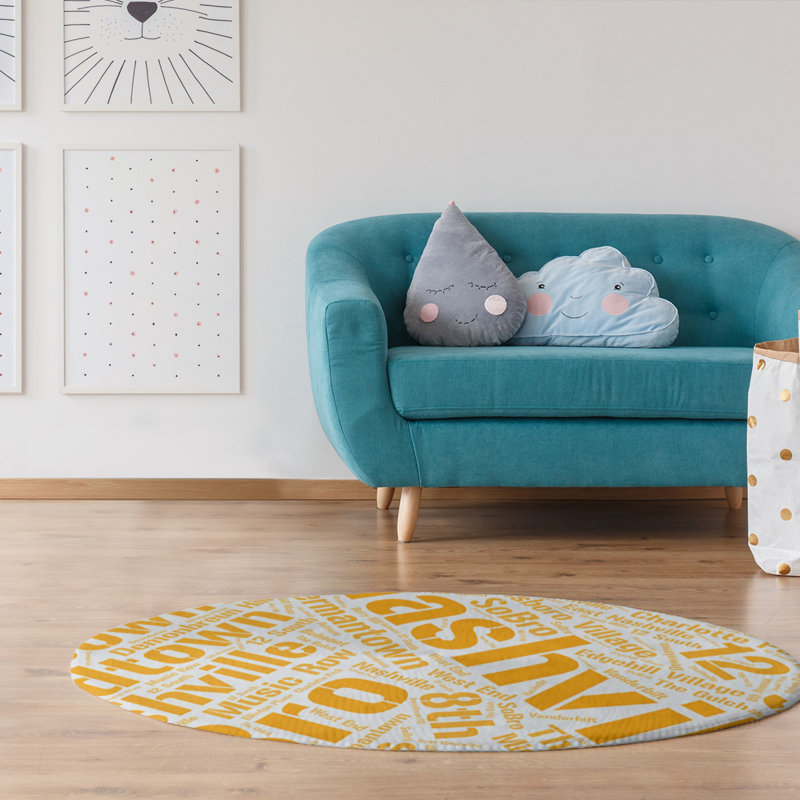 Chenille Indoor Rug, Round 5'