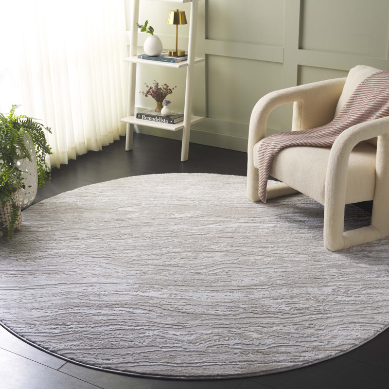 Earby Performance Abstract Rug, Round 6'7"