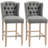 Upholstered Bar Stools with Nailhead Trim and Button Tufted Back (Set of 2)-1116660874