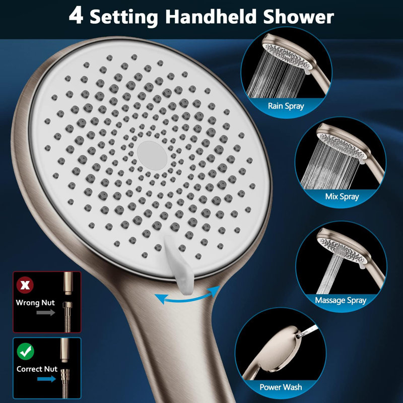 Rain Dual Shower Head 1.75 GPM GPM, Brushed Nickel