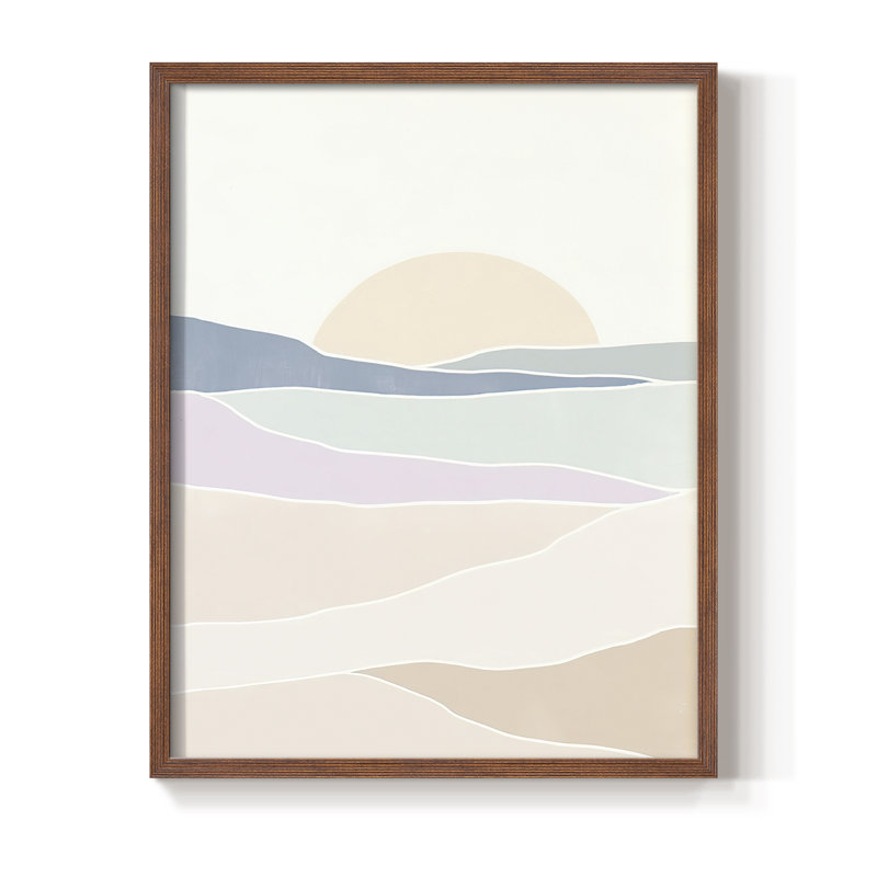 Vague, tableau II, reproduction encadrée - bois massif, Brun, H 10 po x l 8 po
