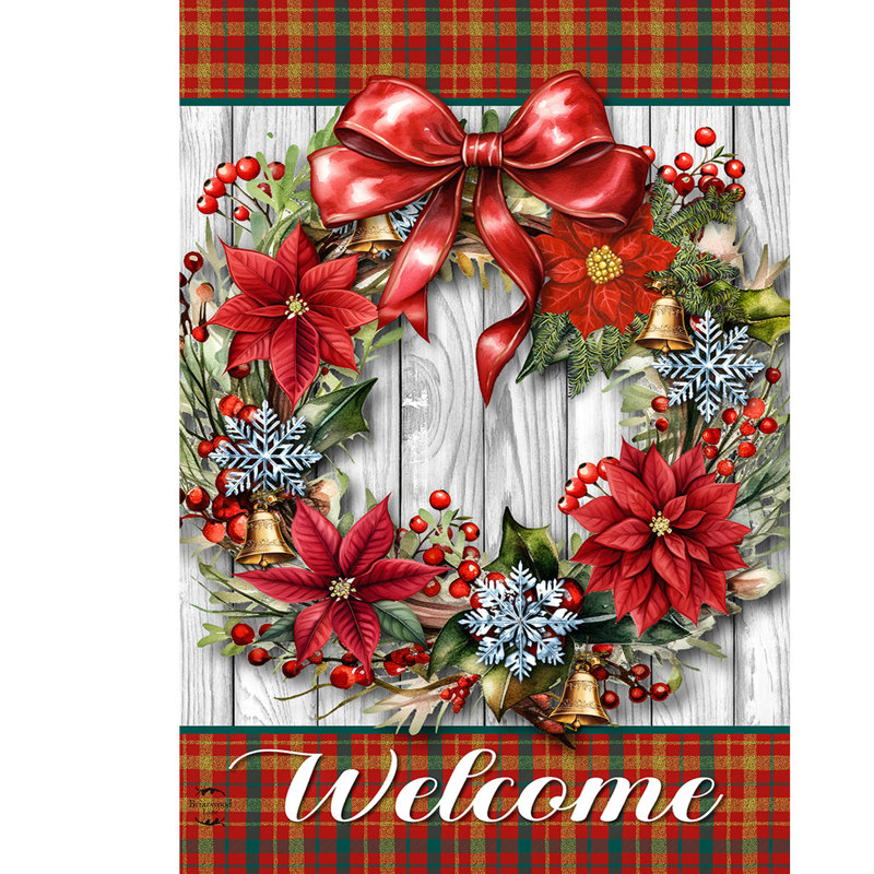 Drapeau de jardin des fêtes poinsettia