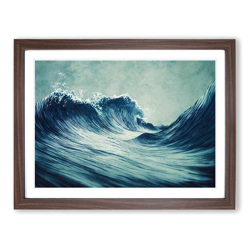 Evolving Japanese Wave - Framed Print, 34cm H x 46cm W x 2cm D, Walnut