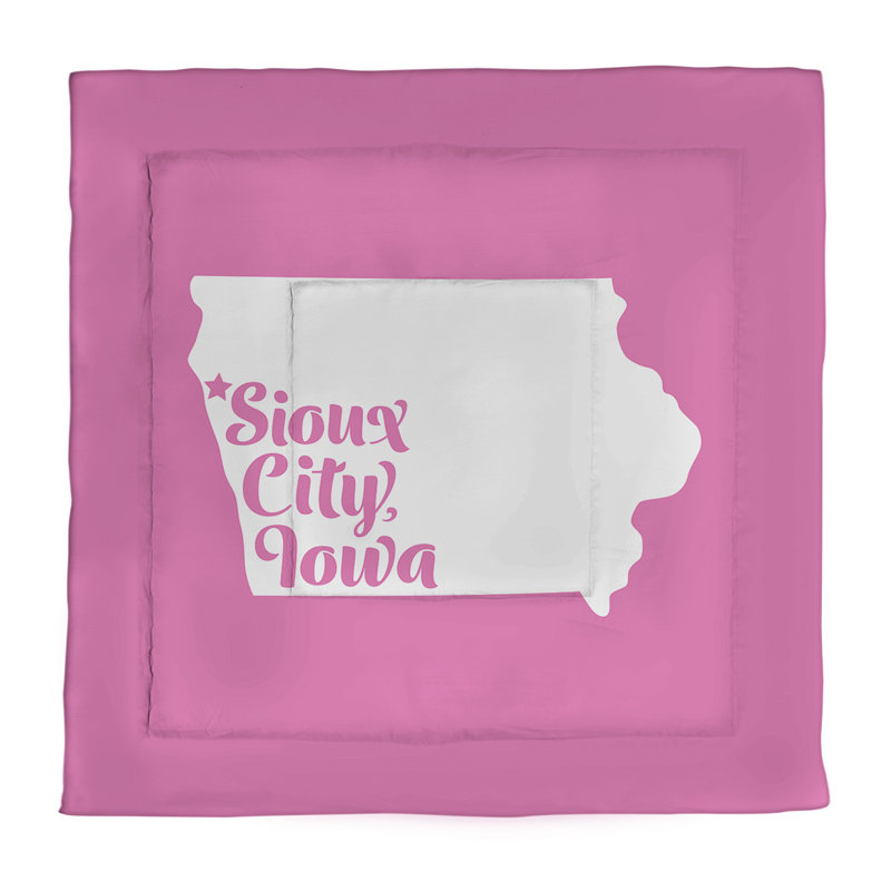 Iowa Modern & Contemporary Polyester Percale Comforter, Pink